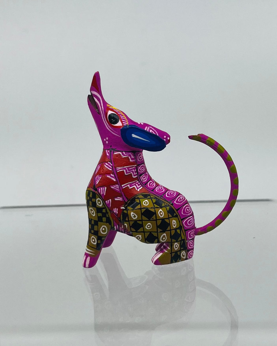 カナダガンの手作り彫刻 MINI VINI mini-coyote-oaxacan-alebrije-